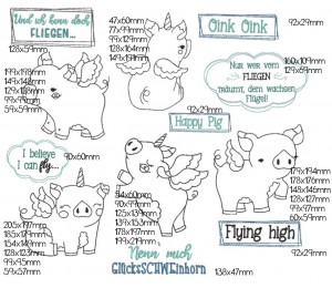 Stickserie - Glücksschwein Schwein